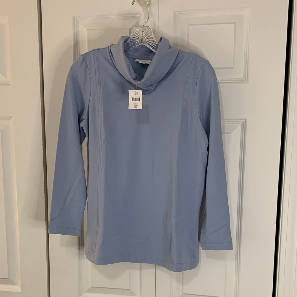 NWT J Jill Ice Blue Cowl Neck Top